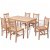Ensemble de meubles avec 1 table et 6 chaises en bois et finition marron Vida XL