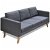 Sofá de 3 plazas con cojines tapizado en tela 168x73 cm color gris oscuro Vida XL
