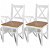 Conjunto de cadeiras para sala de jantar cor branca e natural de pinho Vida XL