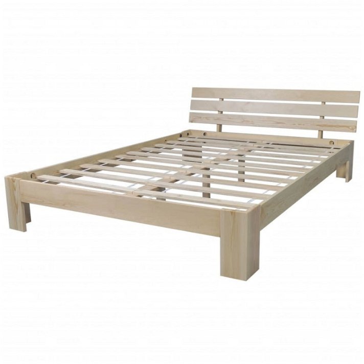 Estrutura de cama em madeira maciça de pinho 213x145x66 cm Vida XL