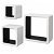 Conjunto de três estantes para interiores com forma de cubos de cor branca e preta Vida XL