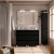 Mueble de doble lavabo de 119,4 cm de ancho con 6 cajones y de acabado negro Noja Salgar