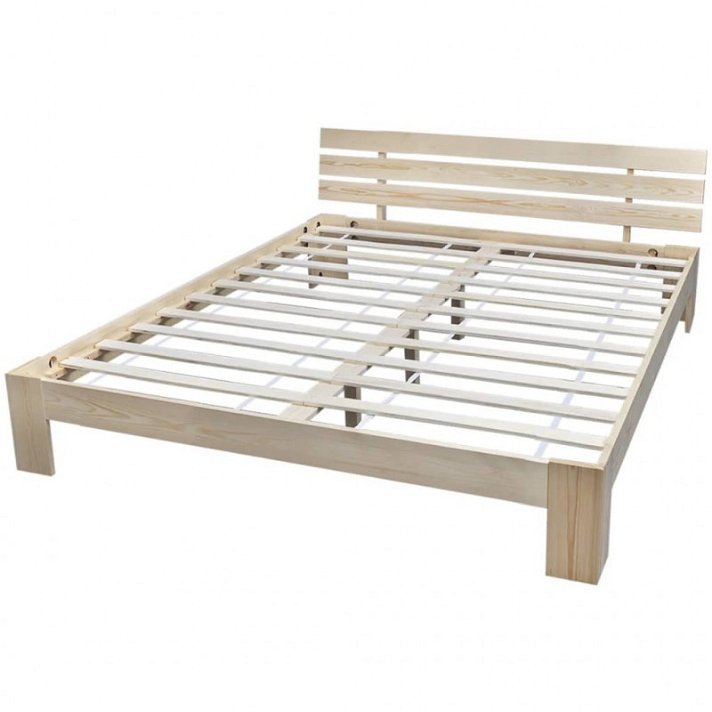 Estrutura de cama em madeira maciça de pinho 213x165x66 cm Vida XL