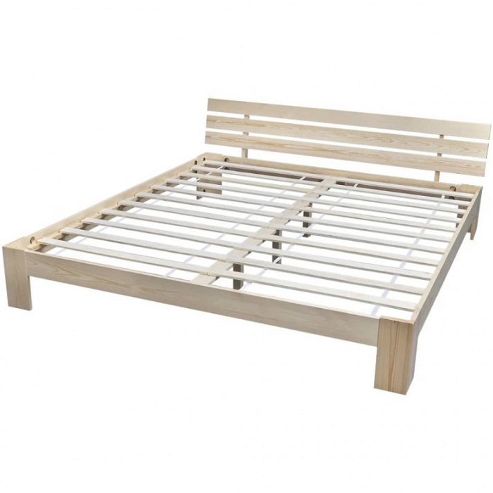 Estrutura de cama em madeira maciça de pinho 213x185x66 cm Vida XL