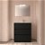 Mueble de baño de 80 cm con lavabo de porcelana y 3 cajones acabado negro satinado Noja Salgar
