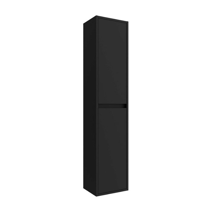 Pilar vertical suspendido de 2 puertas fabricado de MDF en color negro satén Noja Salgar