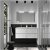 Meuble de salle de bains de 120 cm avec plan double vasque et 4 tiroirs avec finition blanc brillant Noja Salgar