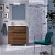 Meuble de salle de bains avec plan vasque intégré de 84,8 cm finition noyer maya Noja Salgar