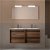 Meuble de salle de bains de 119,6 cm avec quatre tiroirs et finition noyer maya Attila Salgar