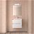 Móvel de casa de banho com 2 gavetas de 60 cm fabricado com PVC e madeira com acabamento branco brilhante Noja Salgar