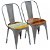 Pack de sillas industriales de acero y madera multicolor Vida XL