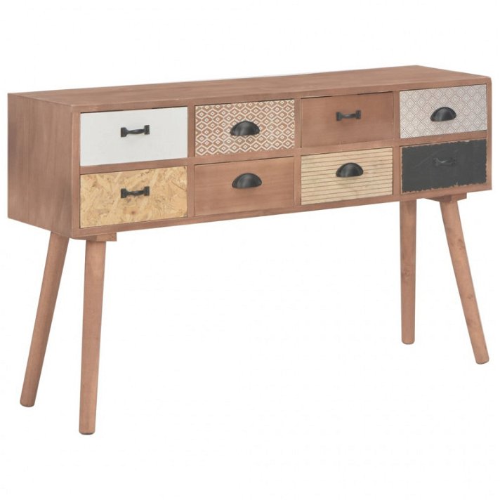 Table console de 120 cm de large fabriquée en bois aggloméré et pieds en bois de pin VidaXL