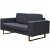 Sofá de 2 plazas tapizado en tela con cojines de asiento y respaldo 156 cm color gris oscuro Vida XL