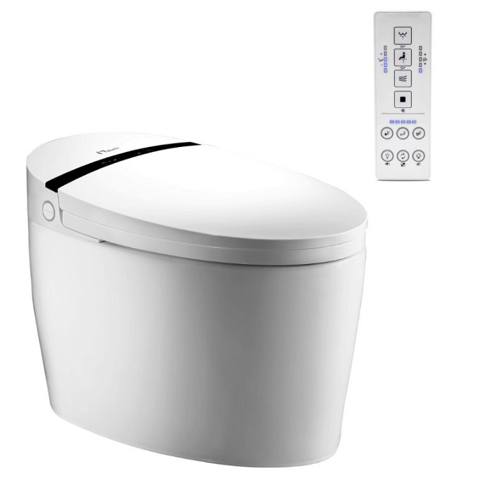 Vaso wc intelligente giapponese con pannello di controllo nella tazza Aldara New Nashi