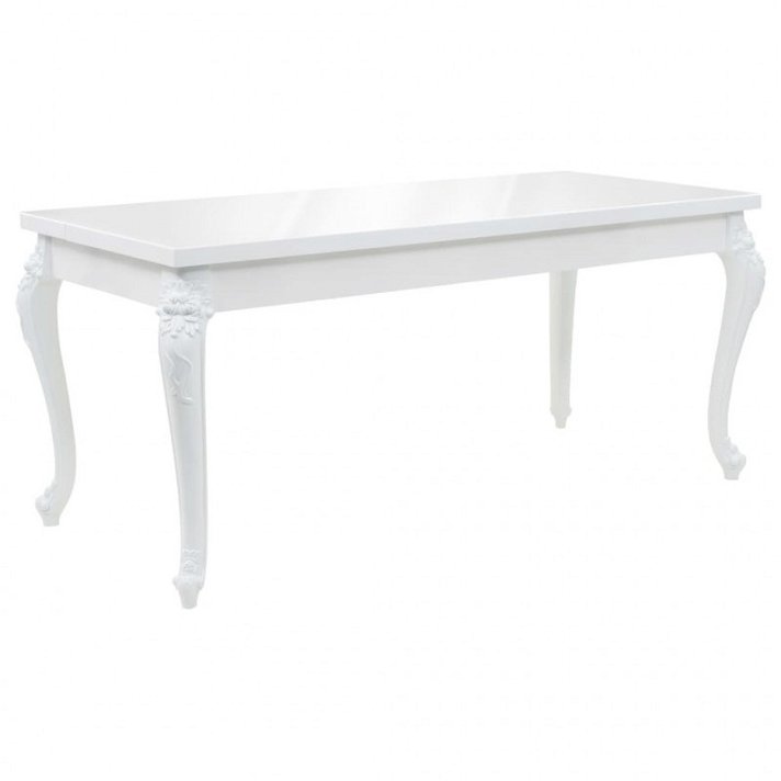 Mesa de diseño elegante blanco con brillo Vida XL