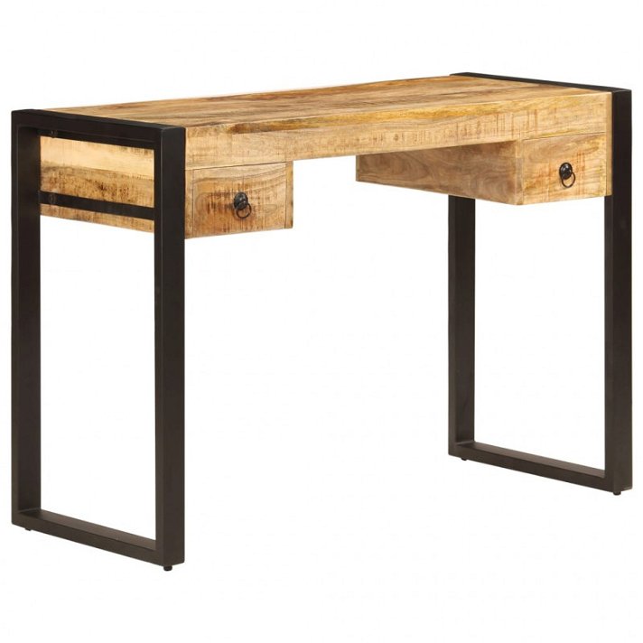 Mesa de escritorio 2 cajones 110x50x77cm madera maciza mango Vida XL