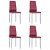 Set di sedie da pranzo 4 unitá realizzate in pelle sintetica di colore rosso Vida XL