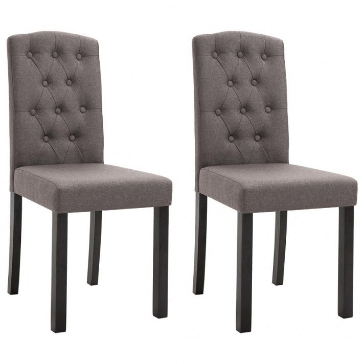 Set di sedie di tessuto con gambe di legno grigio topo Vida XL