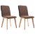Set di sedie moderne di tessuto e gambe di quercia marrone Vida XL
