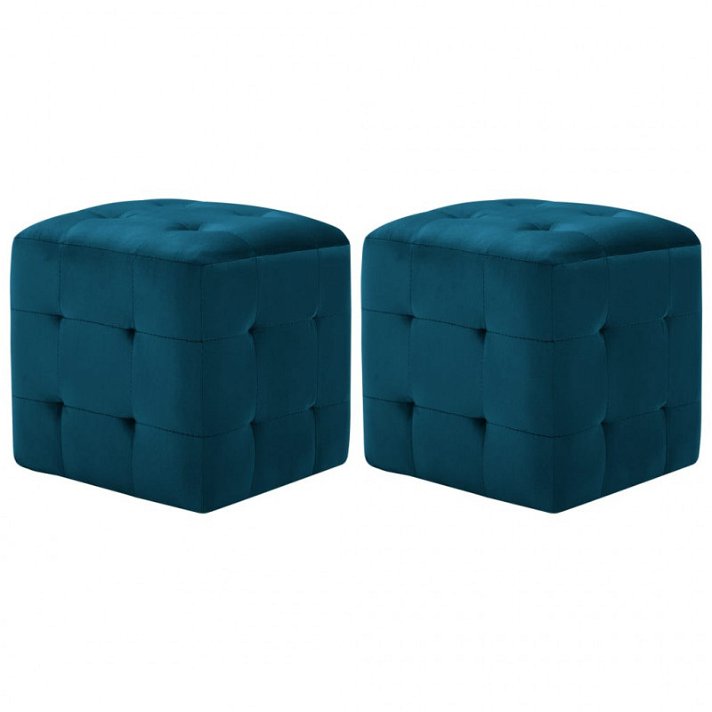 Conjunto de mesas de cabeceira de 30 cm de veludo cor azul Vida XL