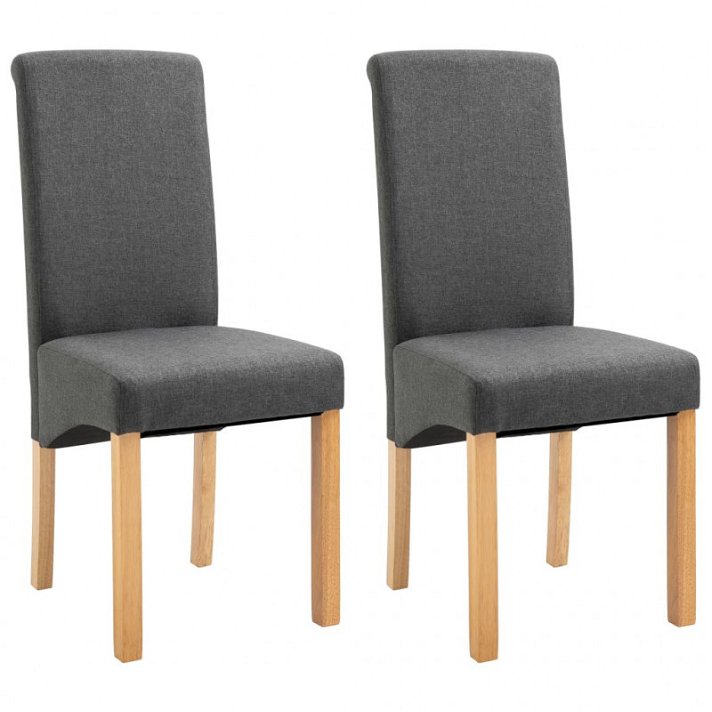 Set di sedie ergonomiche con gambe di legno grigio Vida XL