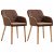 Set di sedie di tessuto con gambe di rovere marrone Vida XL