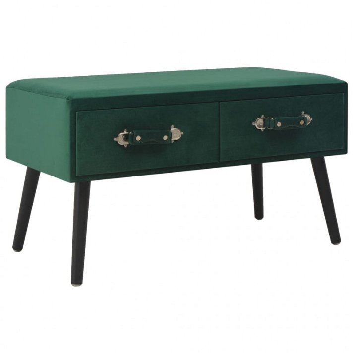 Mesa de centro tapizada en terciopelo color verde Vida XL
