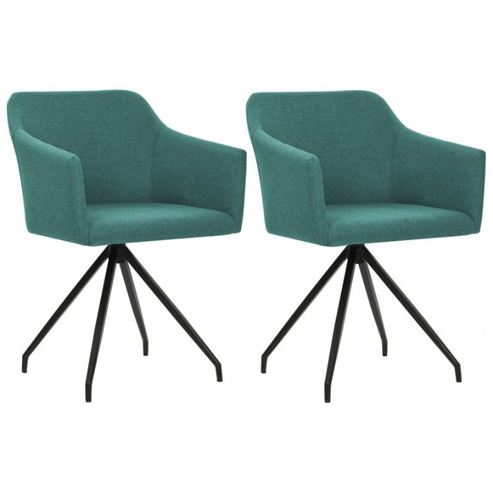 Set di sedie a sbalzo stile moderno di tessuto verde Vida XL
