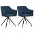 Conjunto de cadeiras basculantes estilo moderno de tecido azul Vida XL