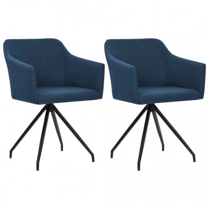 Lot de chaises luge de style moderne en tissu bleu Vida XL