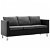Sofá de 3 plazas con cojines tapizado en cuero sintético color negro y gris claro Vida XL