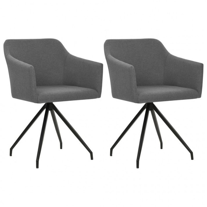 Conjunto de cadeiras basculantes modernas de tecido cinzento-claro Vida XL