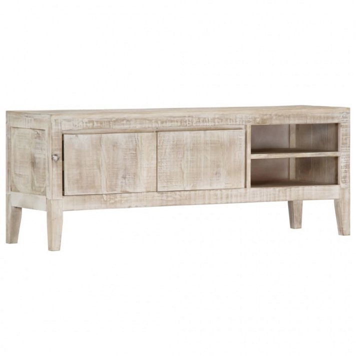 Mueble para TV fabricado en madera maciza de mango 118x46 cm color blanco Vida XL