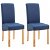 Set di sedie ergonomiche con gambe di legno blu Vida XL