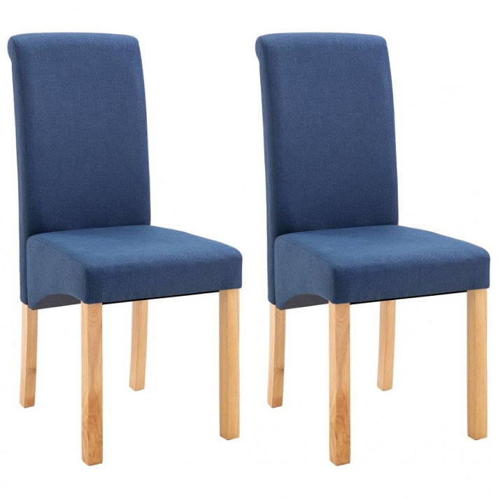 Conjunto de cadeiras ergonómicas com pernas de madeira azul Vida XL