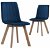 Set di sedie di velluto moderne blu Vida XL