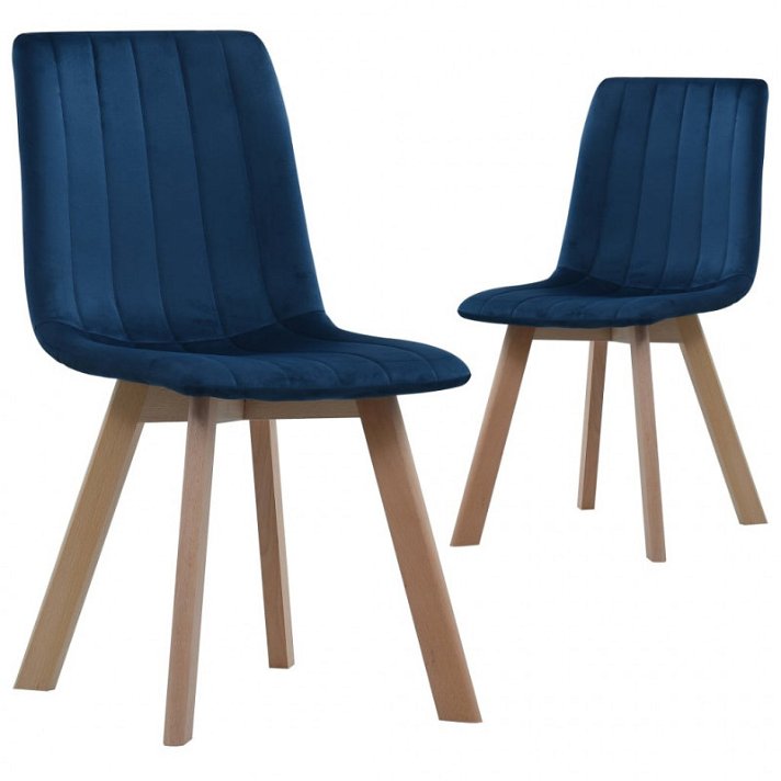 Pack de sillas de terciopelo modernas azul Vida XL