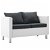 Sofá de 2 plazas con cojines tapizado en cuero sintético color blanco y gris oscuro Vida XL