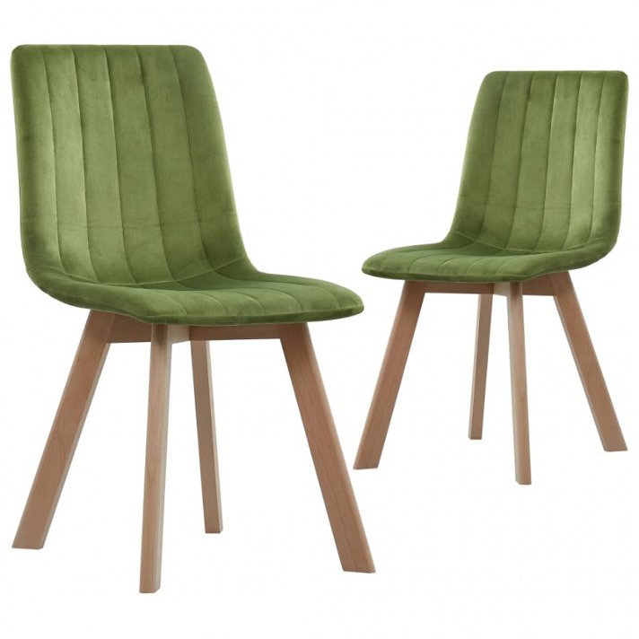 Set di sedie di velluto moderne verde Vida XL