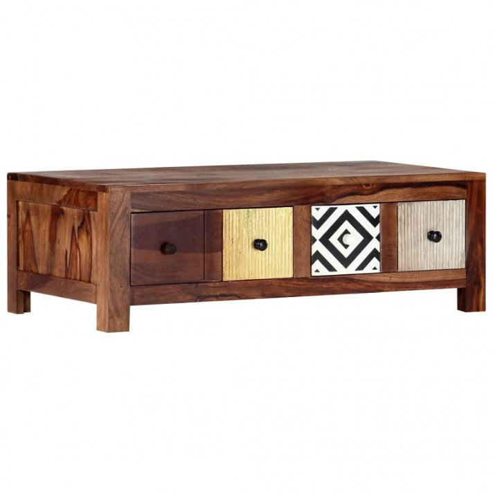 Tavolino in legno di sheesham in stile antico Vida XL