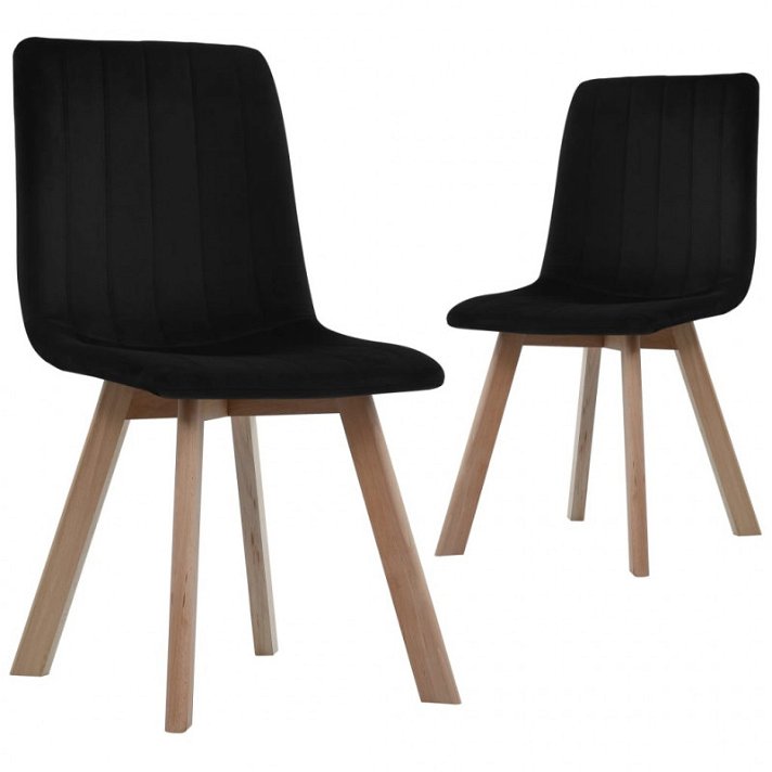 Lot de chaises modernes en velours noir Vida XL