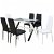 Conjunto de muebles de comedor de 7 piezas de acero tapizado con cuero ecológico blanco y negro Vida XL