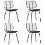 Set di sedie da pranzo in acciaio e rivestimento in pelle sintetica nera Vida XL