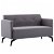 Sofá de 2 plazas de 115x60 cm tapizado en tela con acabado en gris claro Vida XL