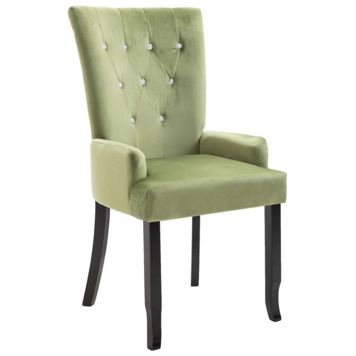 Chaise tapissée avec accoudoirs vert Vida XL