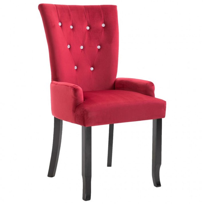 Chaise tapissée avec accoudoirs rouges Vida XL