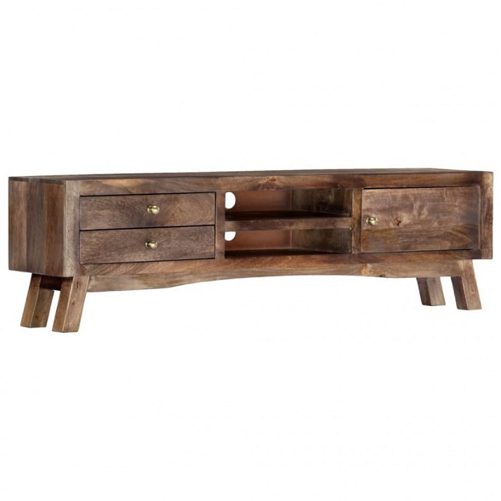 Mueble para TV artesanal de estilo rústico en madera maciza de mango de 140 cm de ancho Vida XL