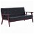 Sofá de madera tapizado con cuero sintético negro de 158x67 cm 3 plazas Vida XL
