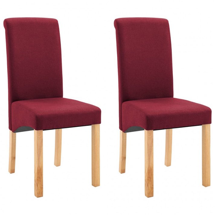 Set di sedie ergonomiche con gambe di legno rosso Vida XL