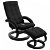Poltrona massaggiante reclinabile con poggiapiedi in legno rivestito in pelle scamosciata nera Vida XL